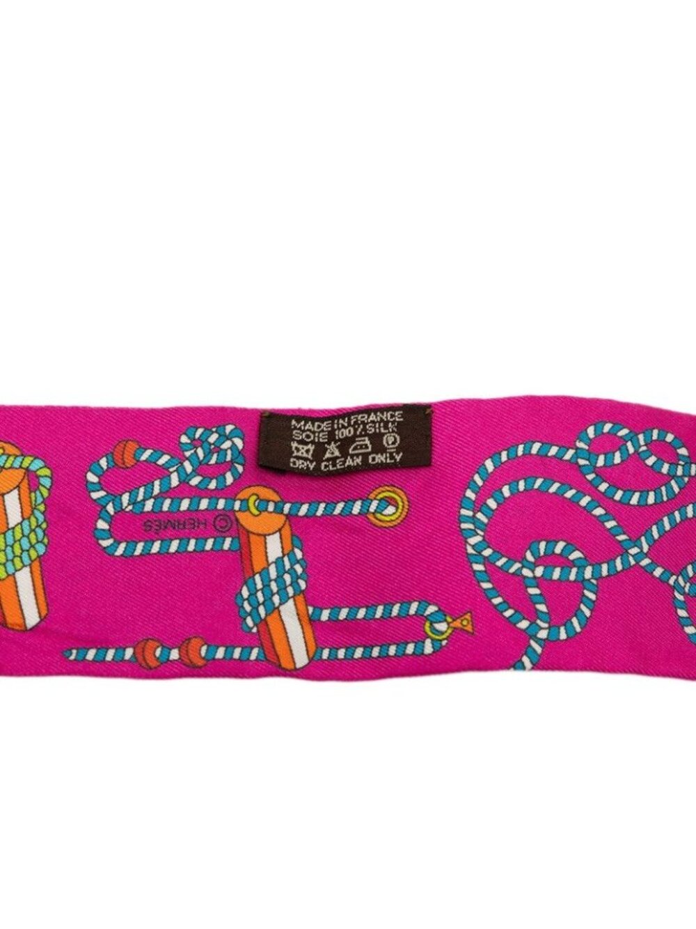 Hermes Twilly Cordages Scarf Purple Silk - Picture 5 of 6